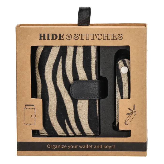 Hide & stitches wallowa safety wallet Zebra