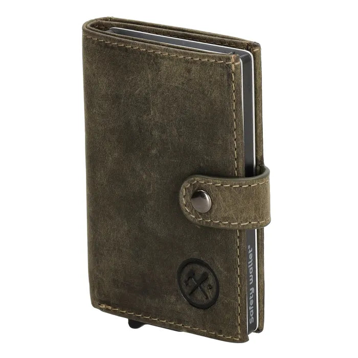 Hide & stitches idaho safety wallet - 029 olijfgroen