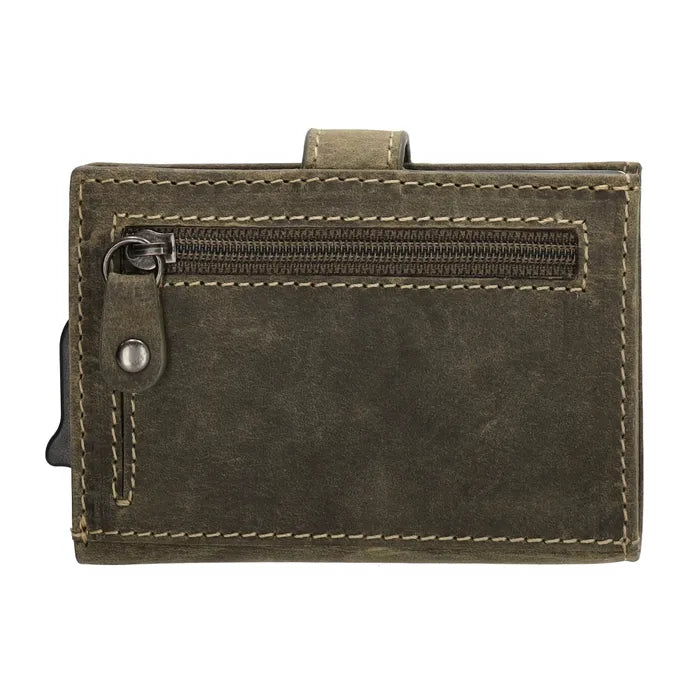Hide & stitches idaho safety wallet - 029 olijfgroen