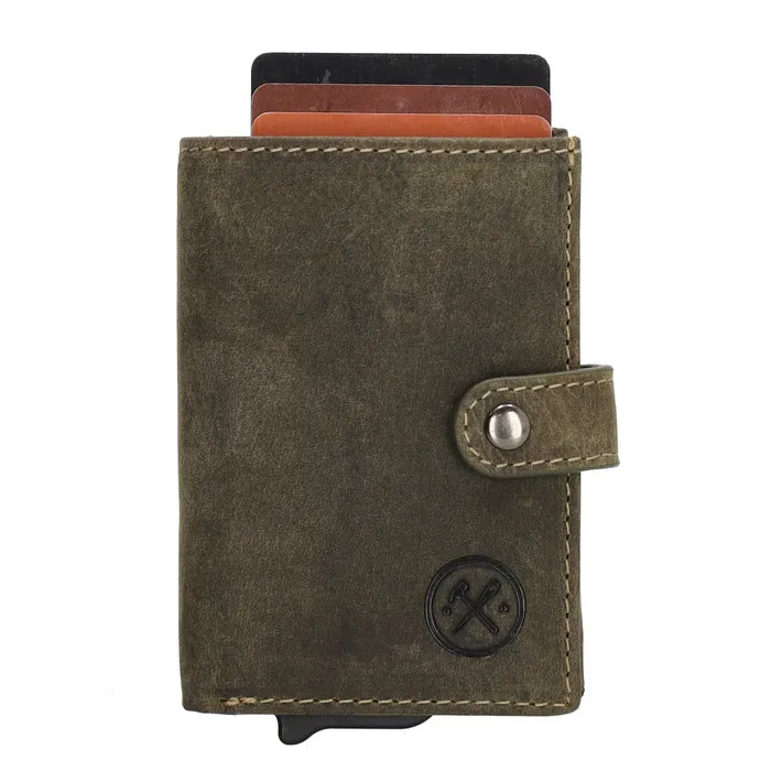 Hide & stitches idaho safety wallet - 029 olijfgroen