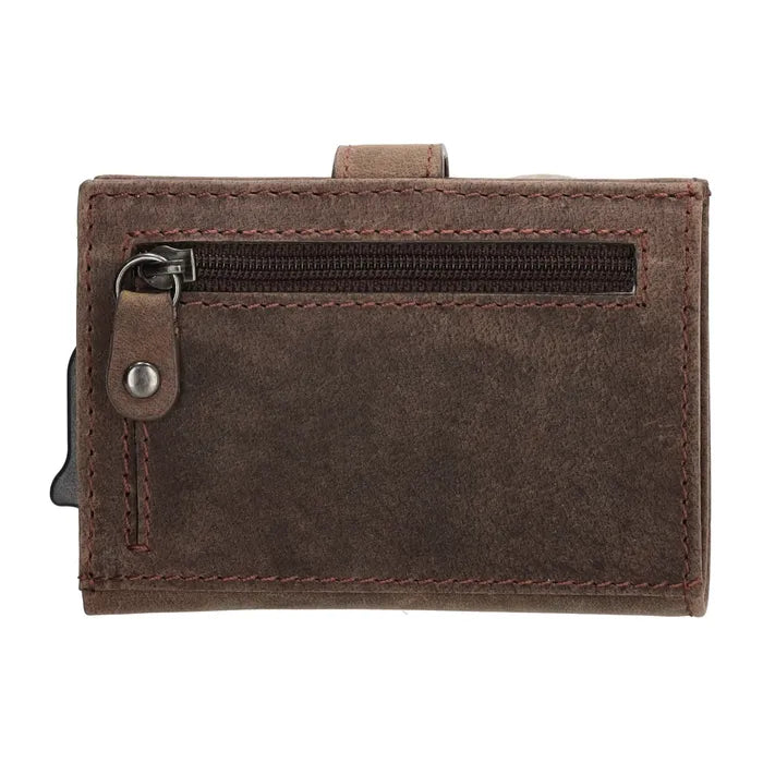 Hide & stitches idaho safety wallet - 097 donkerbruin