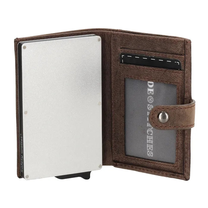 Hide & stitches idaho safety wallet - 097 donkerbruin