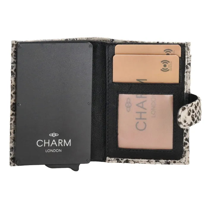 Charm london riverside creditcard etui - 181 zwart / wit slang