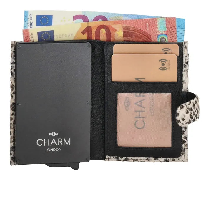 Charm london riverside creditcard etui - 181 zwart / wit slang