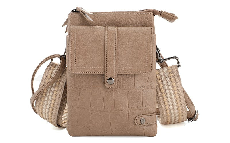 KHAKI TELEFOON- EN SCHOUDERTASJE TYLER