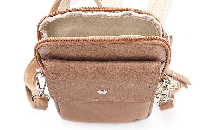 KHAKI TELEFOONTASJE / SCHOUDERTASJE SPA