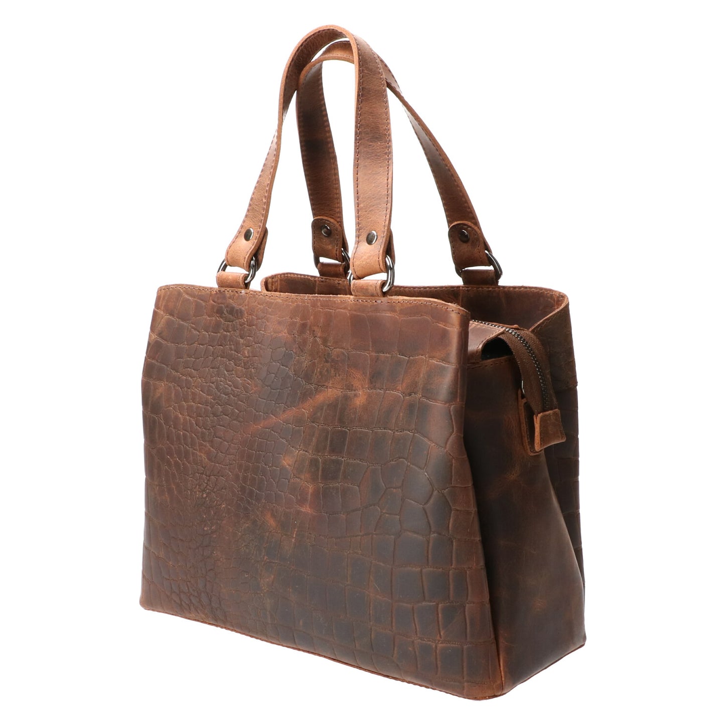 Ladies hand and shoulder bag hunter croco