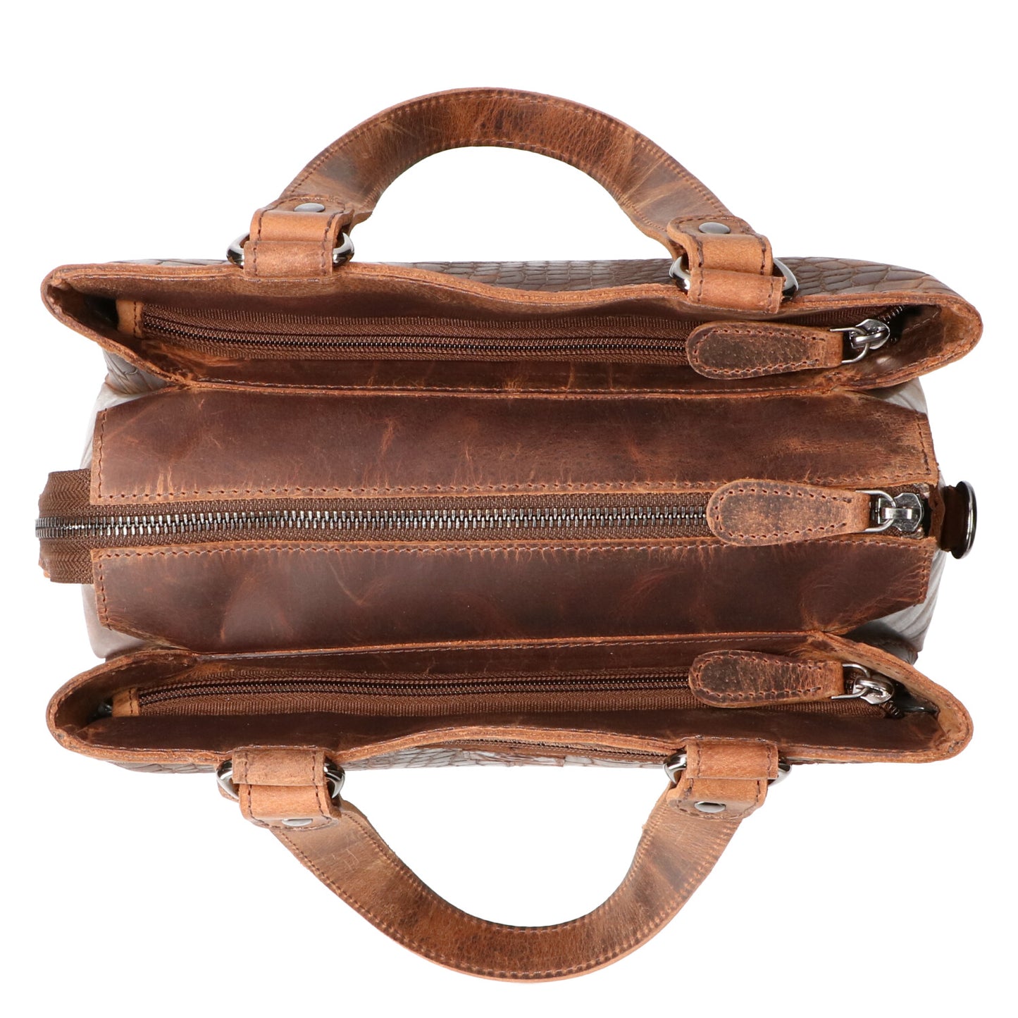 Ladies hand and shoulder bag hunter croco