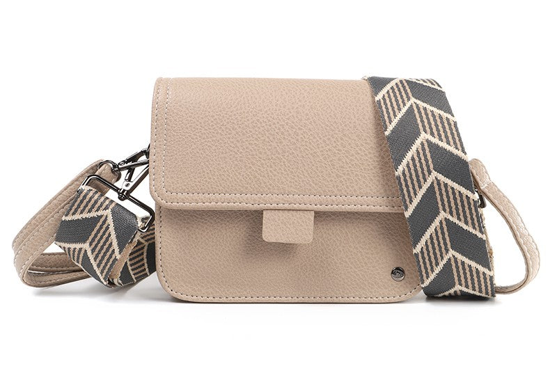 Taupe schoudertasje Celano