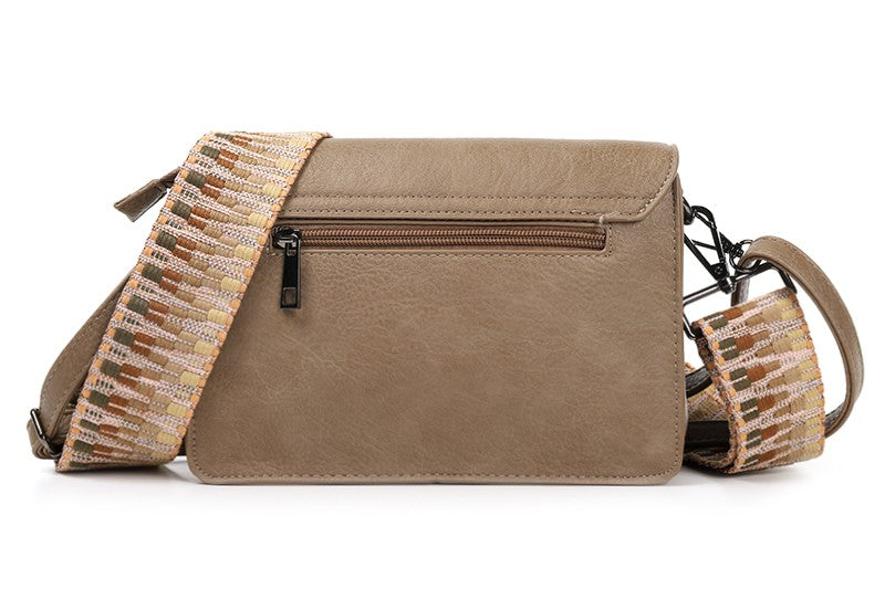 Taupe schoudertasje Elba new