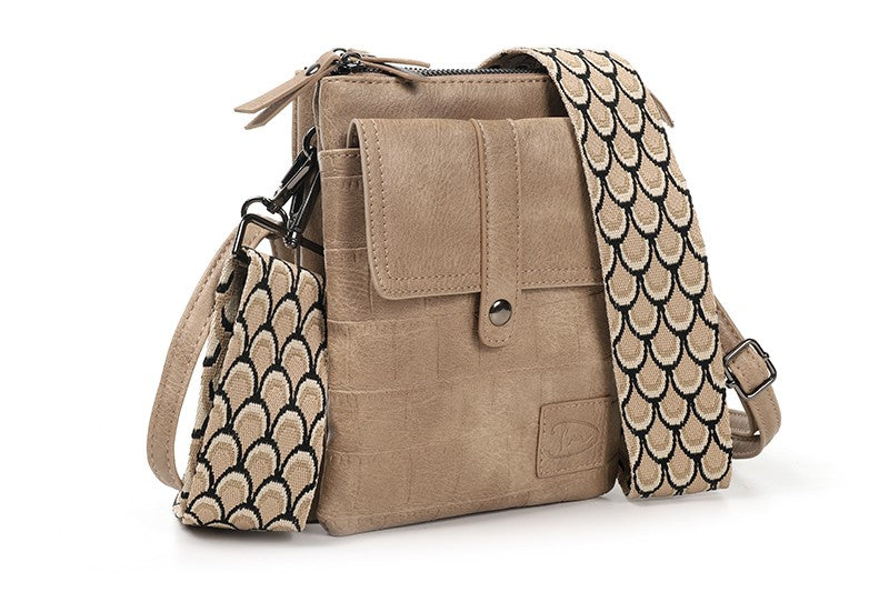 Taupe telefoon- en schoudertasje Tyler new