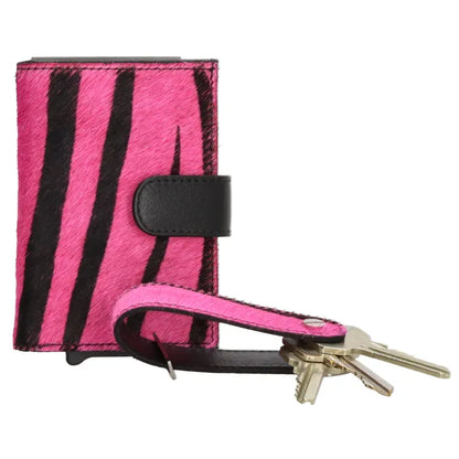 Hide & stitches wallowa safety wallet Roze zebra