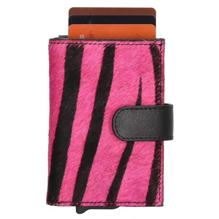 Hide & stitches wallowa safety wallet Roze zebra