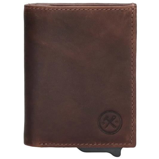 Hide & stitches japura safety wallet - 097 donkerbruin