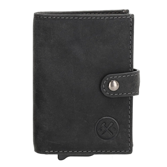 Hide & stitches idaho safety wallet - 001 zwart