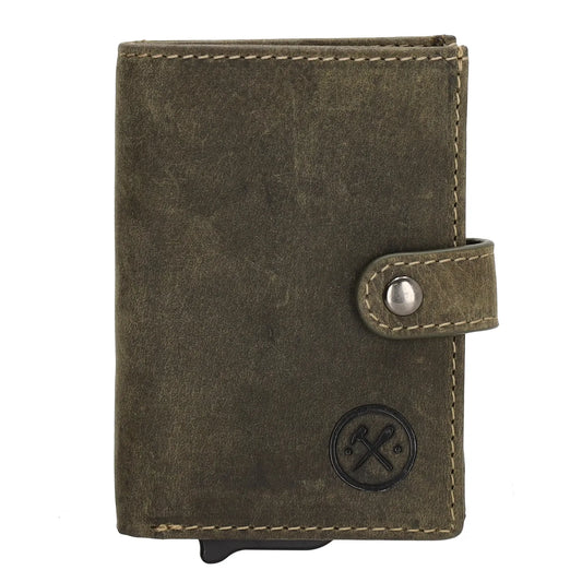 Hide & stitches idaho safety wallet - 029 olijfgroen