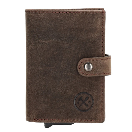 Hide & stitches idaho safety wallet - 097 donkerbruin