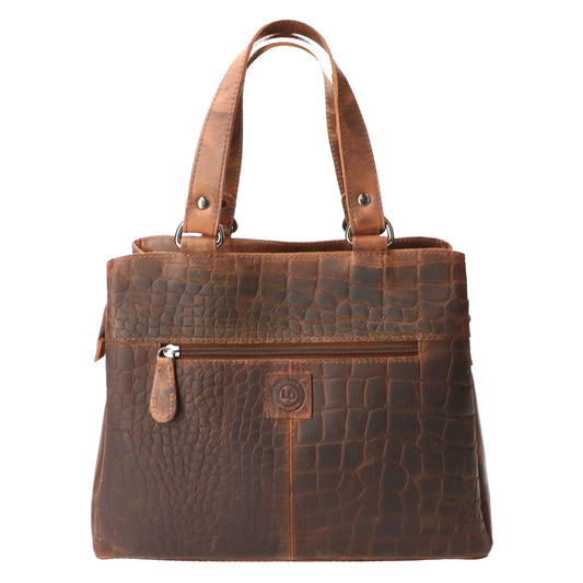 Ladies hand and shoulder bag hunter croco